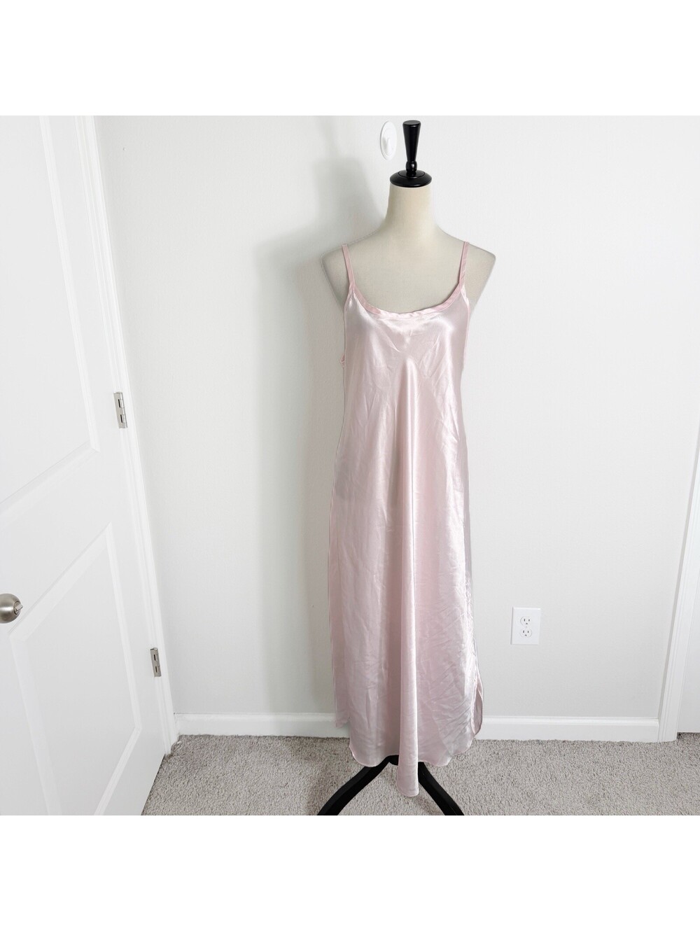 Gilligan & O’Malley Vintage Light Pink Satin Slip Full Length Night Gown XL